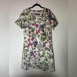 Thought Braintree Dress White Floral Flowers Organic Cotton size M